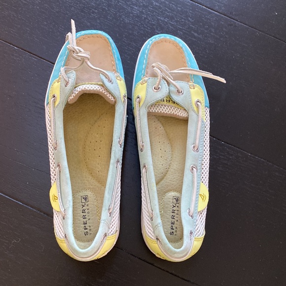 Sperry Top-Sider Shoes. Womens 8. Blue/Green/Yellow - Picture 4 of 11